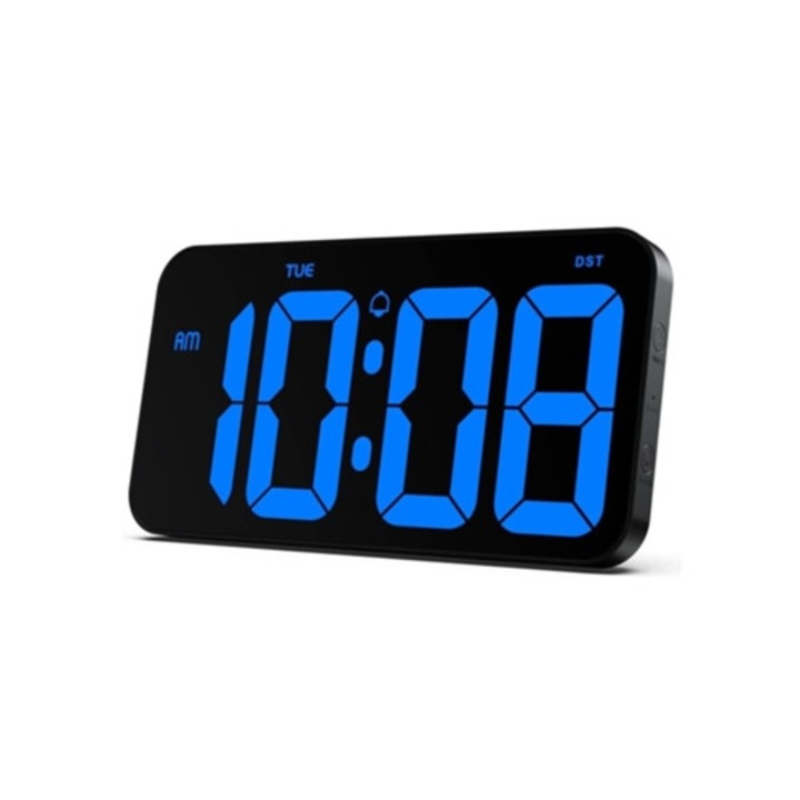 Aquaforge digitális dekoratív óra, 4 hüvelykes nagy számjegyek, katonai/szabványos formátum, automatikus méret