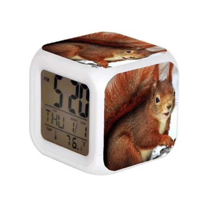 Arknights Kaltsit többfunkciós digitális dekorációs óra, színes, szabályozható éjszakai fény, Aquaforge