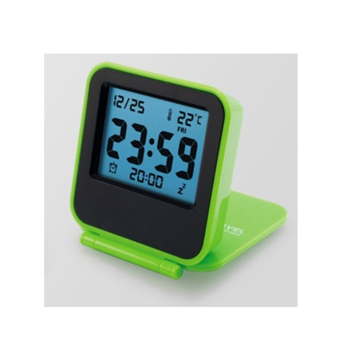 Dekoratív digitális utazóóra, összecsukható, mini ébresztőóra, Zqkla Aquaforge