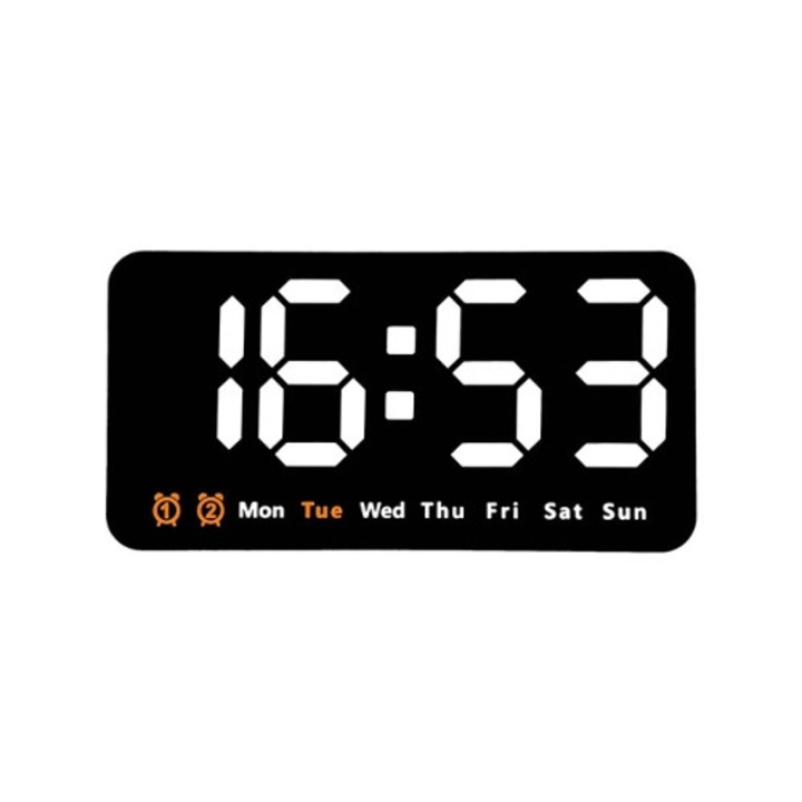 Aquaforge LED digitális dekoratív óra, 12/24 órás, nagy számok, fehér