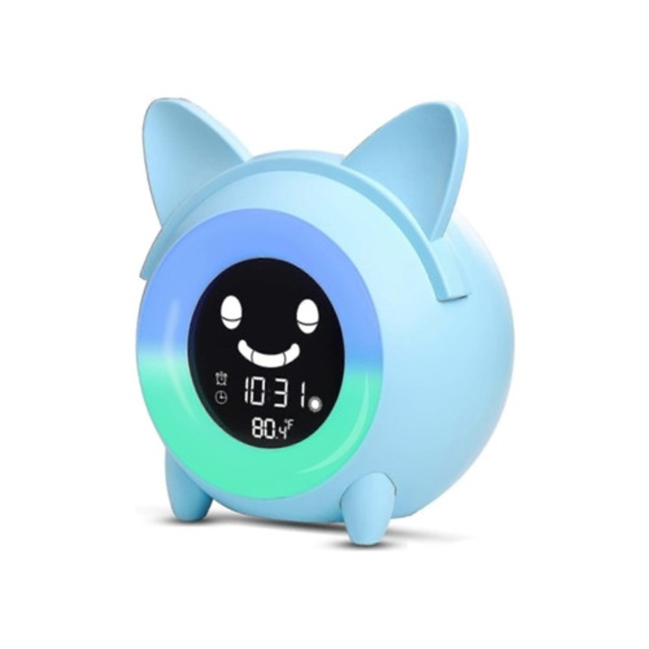 Gyermek ébresztőóra, aranyos digitális óra hőmérséklettel, dekoratív órakészlet