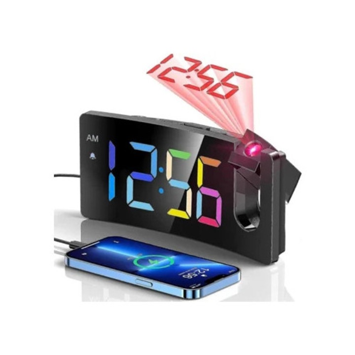 HK Aquaforge dekoratív óra 180°-ban forgatható kivetítővel, 3 fényerősségi szintű dimmerrel