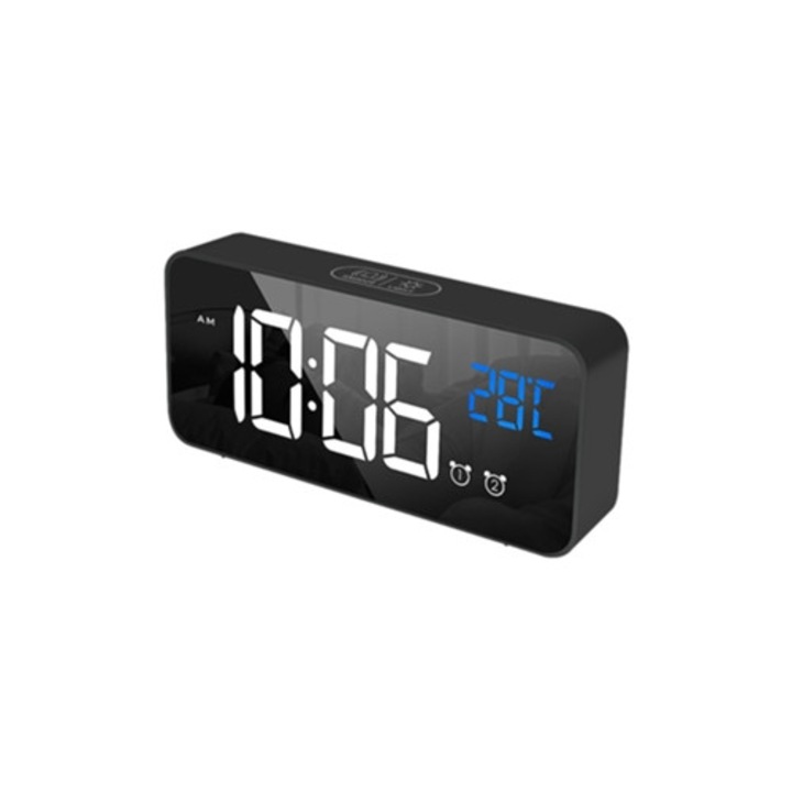 Aquaforge digitális asztali óra, fekete