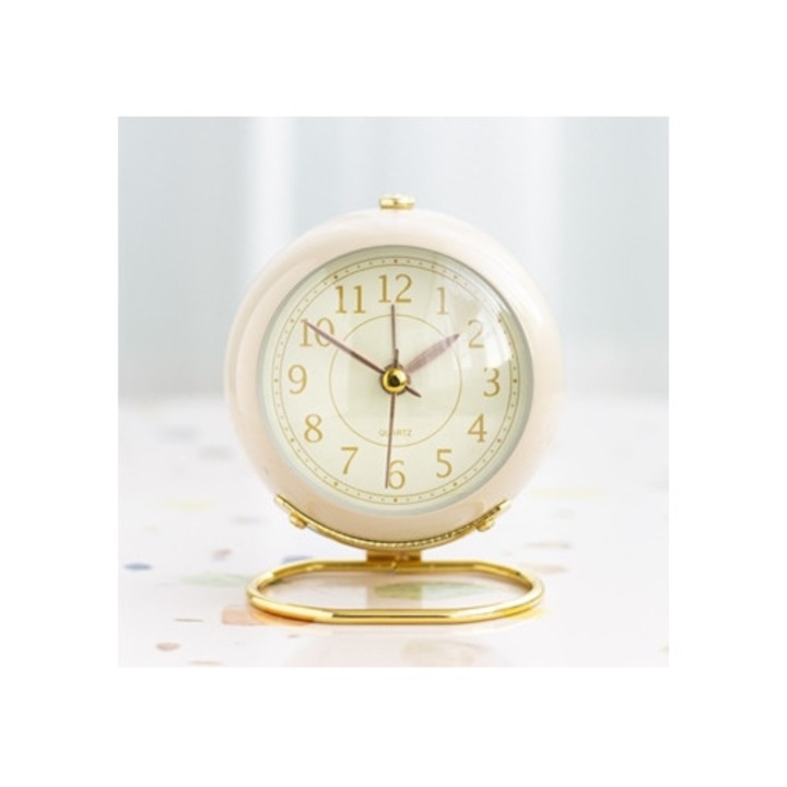 Analóg dekoratív óra, Aquaforge, halk működésű, fehér, világító funkcióval, elemmel működik