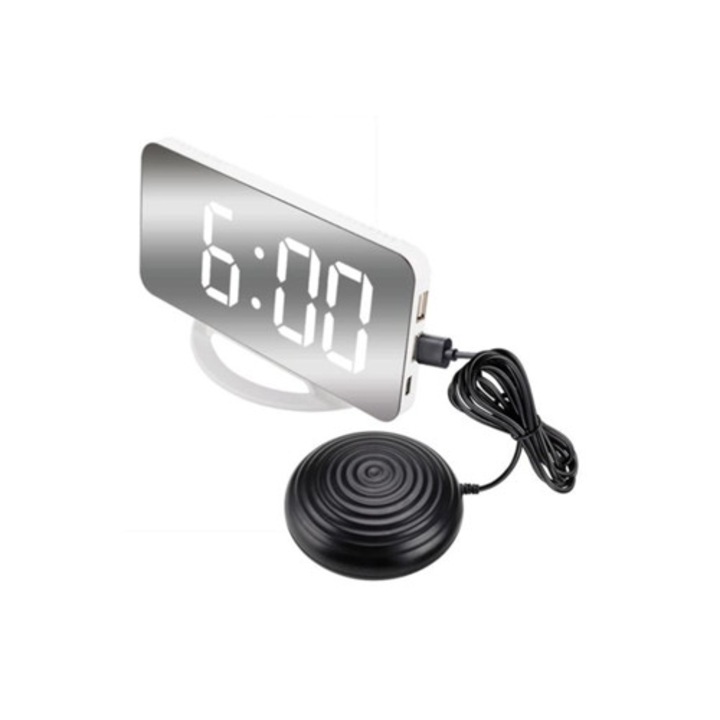 Dekoratív ébresztőóra erős riasztással és vibrációval hallássérültek számára, 30x30cm