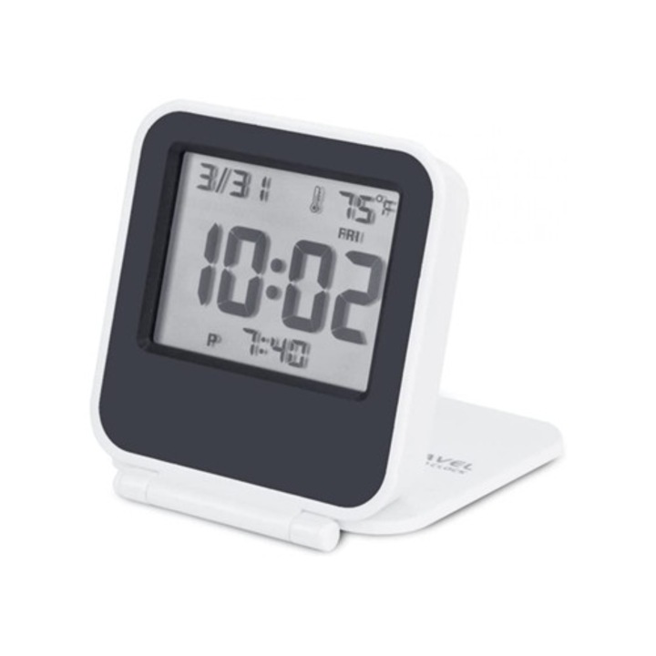 Aquaforge kis digitális ébresztőóra, háttérvilágítással, utazáshoz, elemmel működő