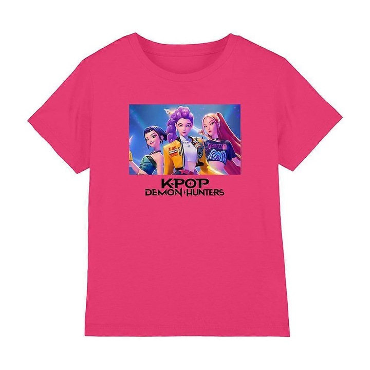 Gyerek póló, Demon Hunters, pamut design, Rózsaszín