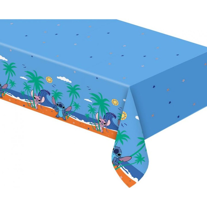 Покривка за маса за партита, Godan, Стич и Ейнджъл Дисни, цветна, 120x180см
