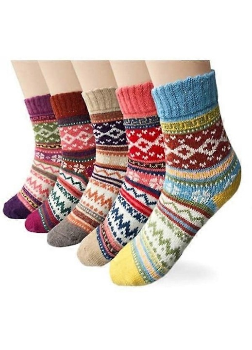 Set 5 perechi sosete tricotate, multicolor, 36-40 EU