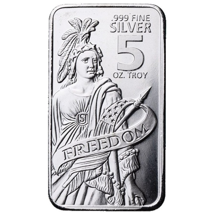 Lingou din Argint Freedom Statele Unite 5 oz - 155.5 g