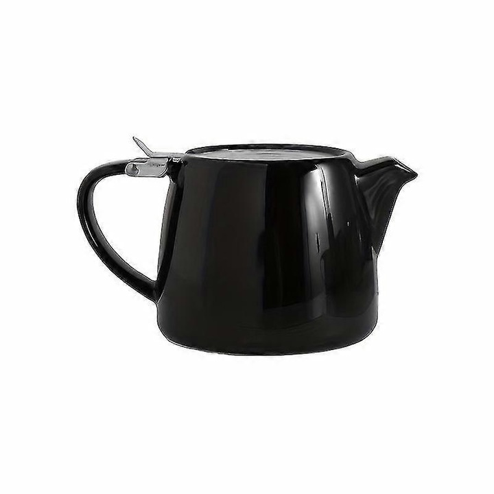 Kerámia teáskanna, rozsdamentes acél infúzióval, fekete