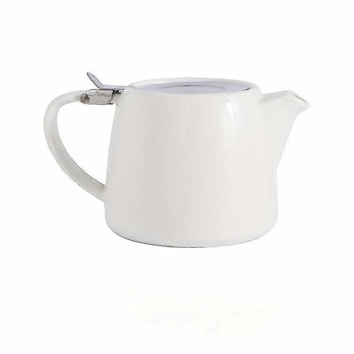 Kerámia teáskanna, rozsdamentes acél infúzió, fehér