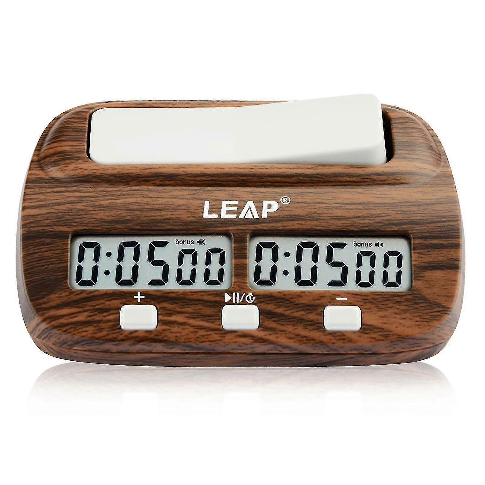 Ceas de sah digital, model PQ9907, culoare lemn, 10 ore, functii bonus ...