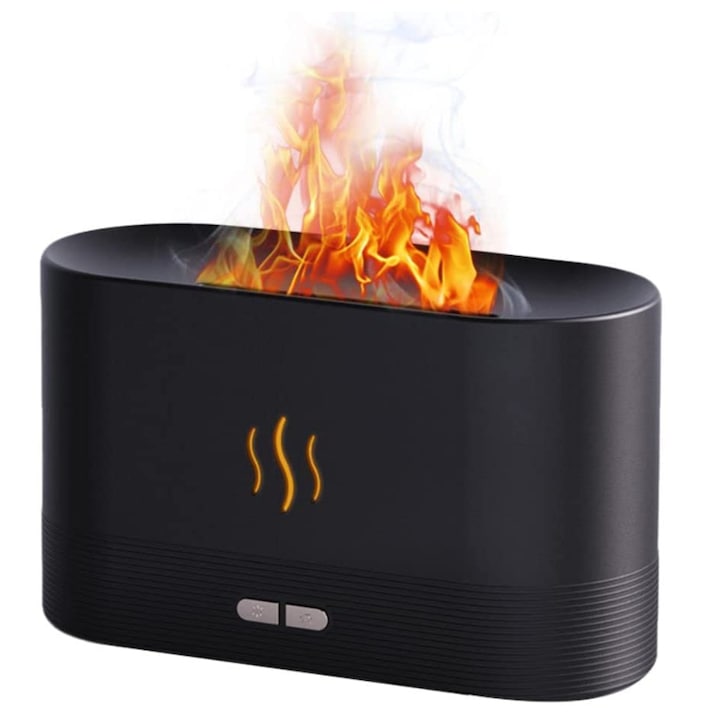 Difuzor de Aromaterapie si Umidificator Ultrasonic HOZRO, cu Efect de Flacara – 180 ml, Model DQ-701, Design Elegant si Silentios, Ideal pentru Relaxare si Purificarea Aerului