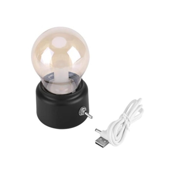 Veioza retro creativa cu LED, reincarcabila, multicolor