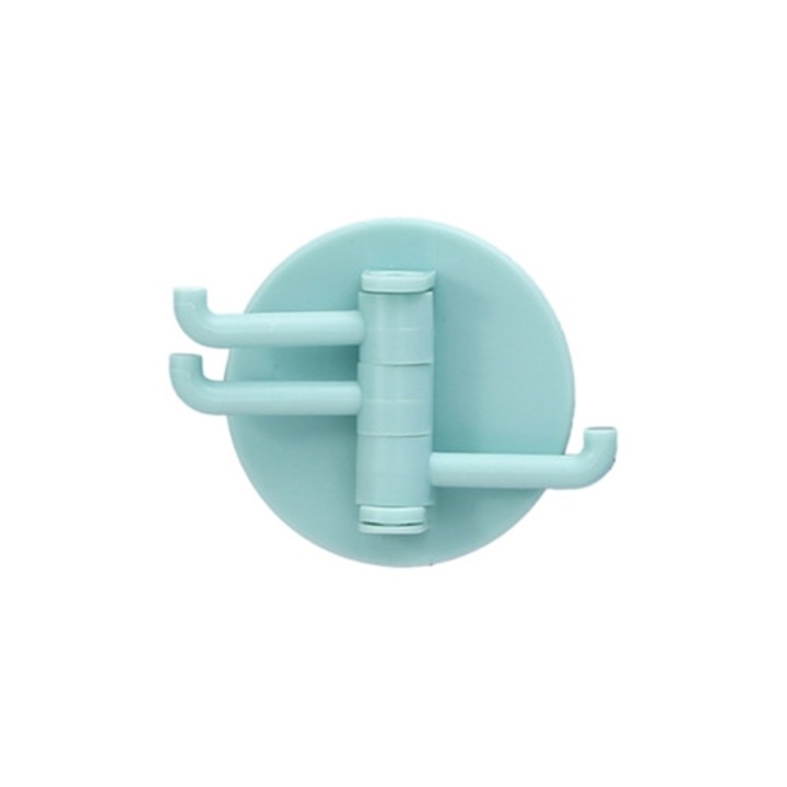 Suport prosoape rotativ, 3 carlige, ABS, albastru