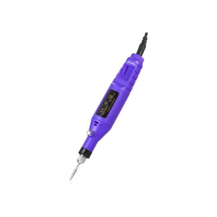 Mini polizor electric multifunctional, 14 scule, viteza variabila, violet