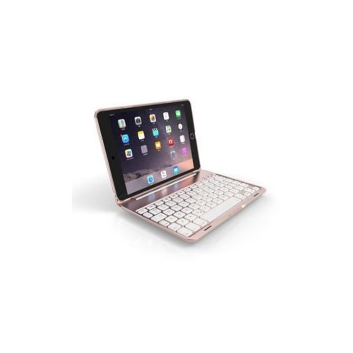 Bluetooth клавиатура YIMGOTTA F8Sm+ за iPad Mini4/5, розова