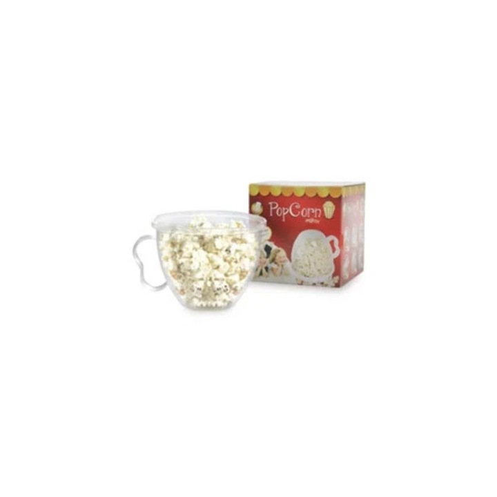 Aparat de preparat popcorn, set, 1000W, alb