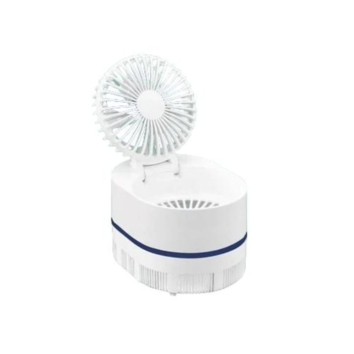 Ventilator de masă 2-in-1 cu lampă repelentă pentru insecte, alb, 30x45cm