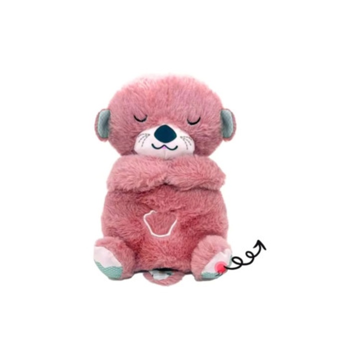 Jucarie de plus, ursulet, cu sunete, roz