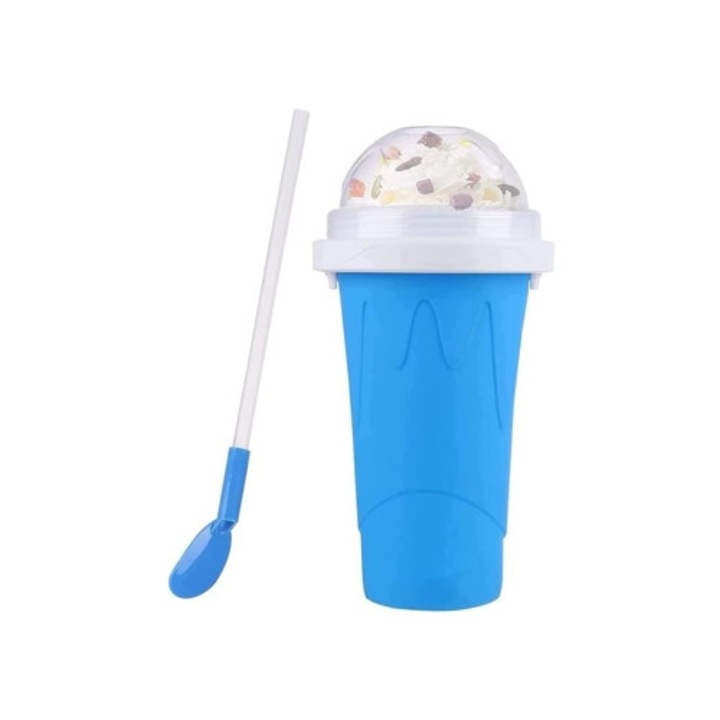Pohár Slushy-hoz, kanállal, kék