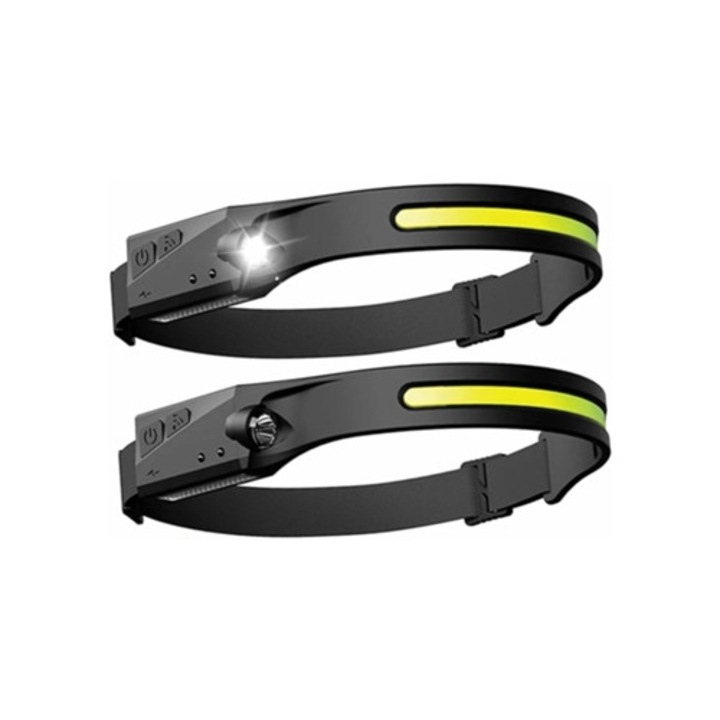 Set lanterne LED cu acumulator integrat, USB reincarcabil, 5 moduri de iluminare, senzor de miscare, rezistente la intemperii