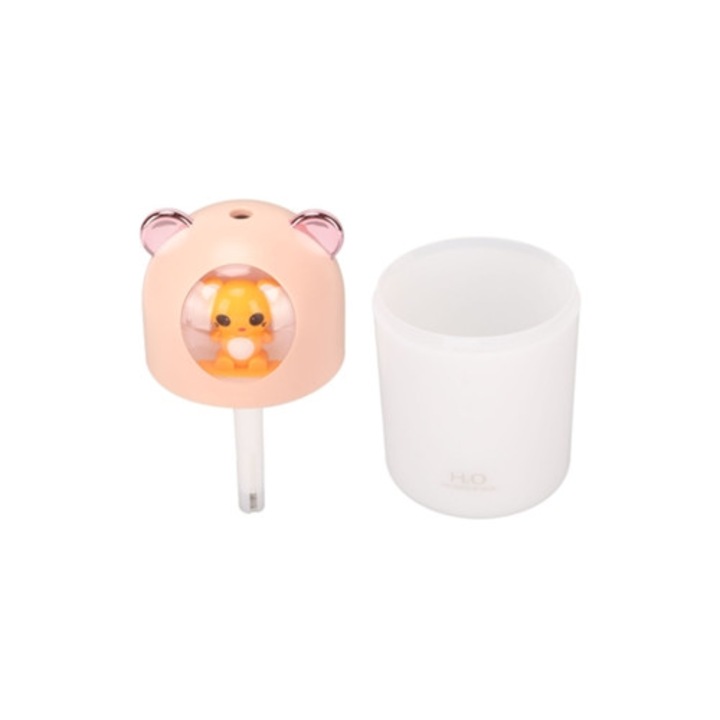 Mini párásító 280ml, 2 permetezési mód, 25dB alacsony zajszint, színes éjszakai fényekkel