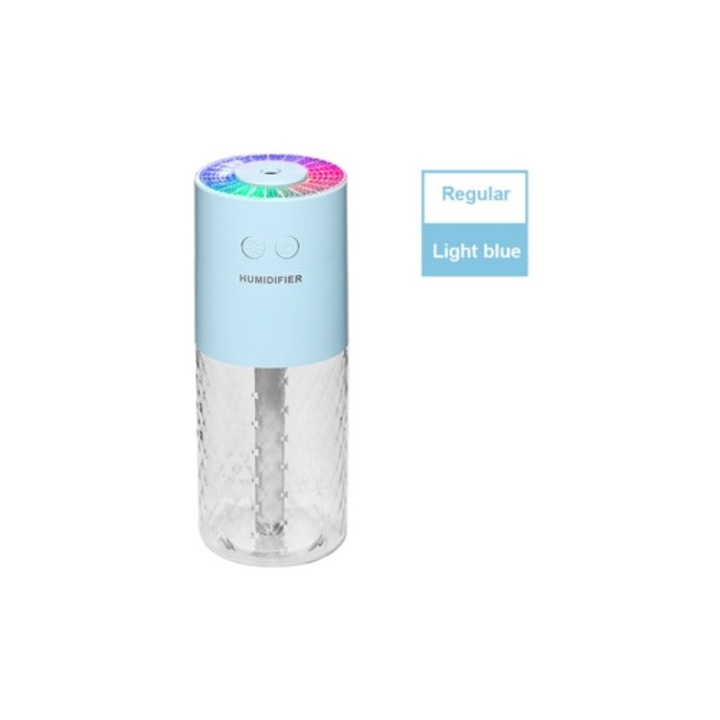 Umidificator wireless cu lampa de proiectie cristale, mini portabil, USB
