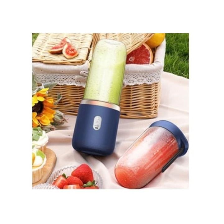 Mini Blender 40w USB Reincarcabil, albastru