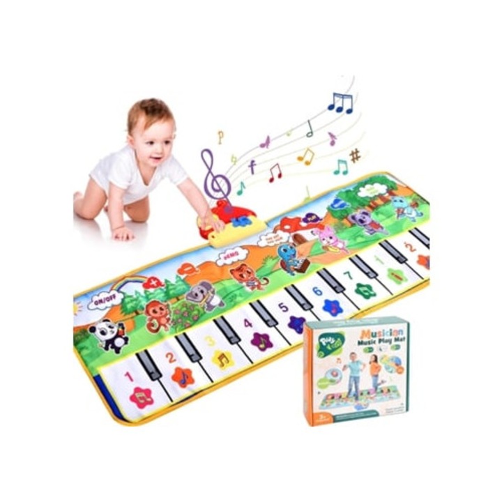 Centrul de activitati, covor muzical interactiv pentru copii, multicolor, 3 ani+