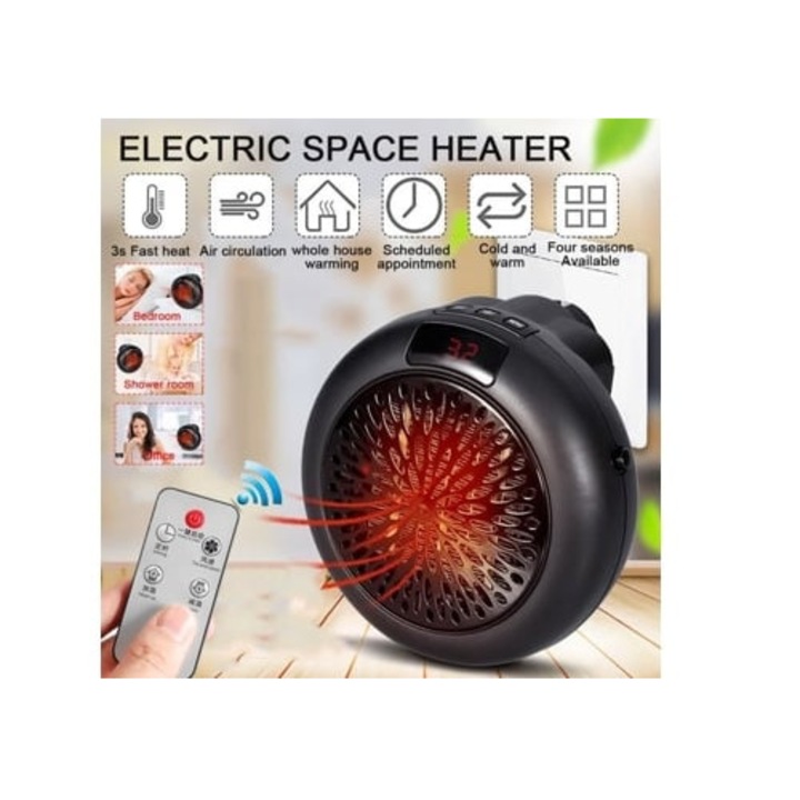 Hordozható elektromos falra szerelhető fűtőtest otthoni irodába, mini szett