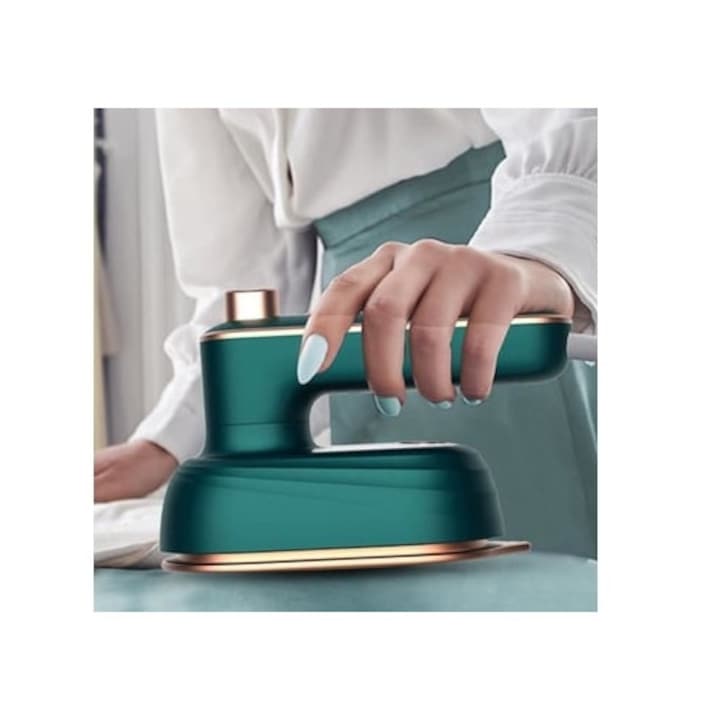 Мини сгъваема парна ютия, зелена