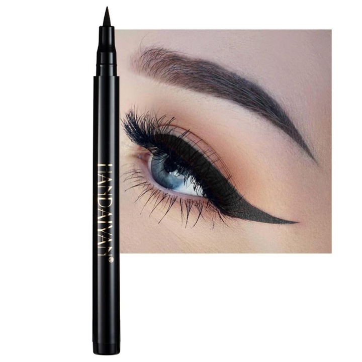 Creion de ochi HM, eyeliner lichid, rezistent la apă, negru