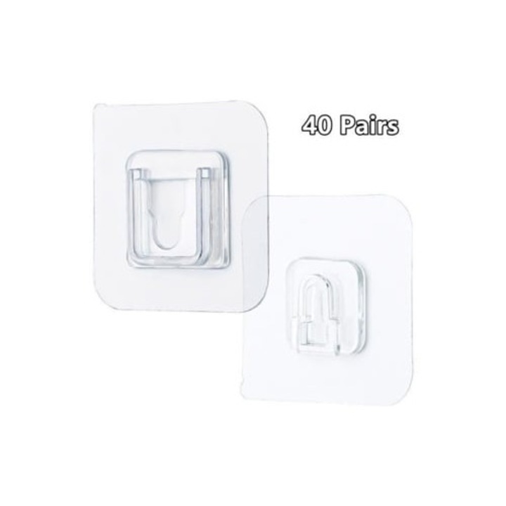 Carlige autocolante pentru baie, tip 40 perechi, multifunctionale