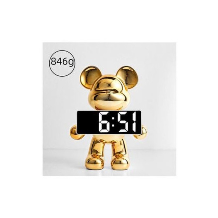 Dekoratív animált maci óra nappaliba és hálószobába