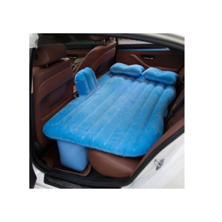 Saltea de camping gonflabila pentru masina, albastru