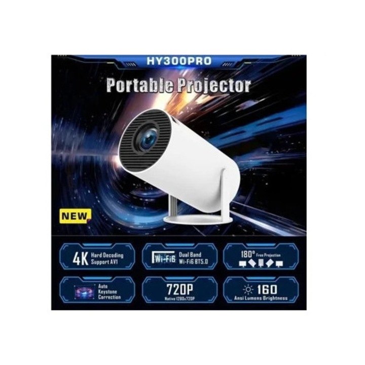 ONLIKE HY300PRO videoprojektor, 1280x720p, Android 11, Wifi 6, Bluetooth 5.0