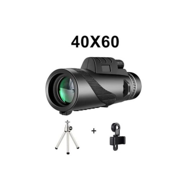 Telescop monocular 40X60, impermeabil, mini zoom, pentru vanatoare si camping
