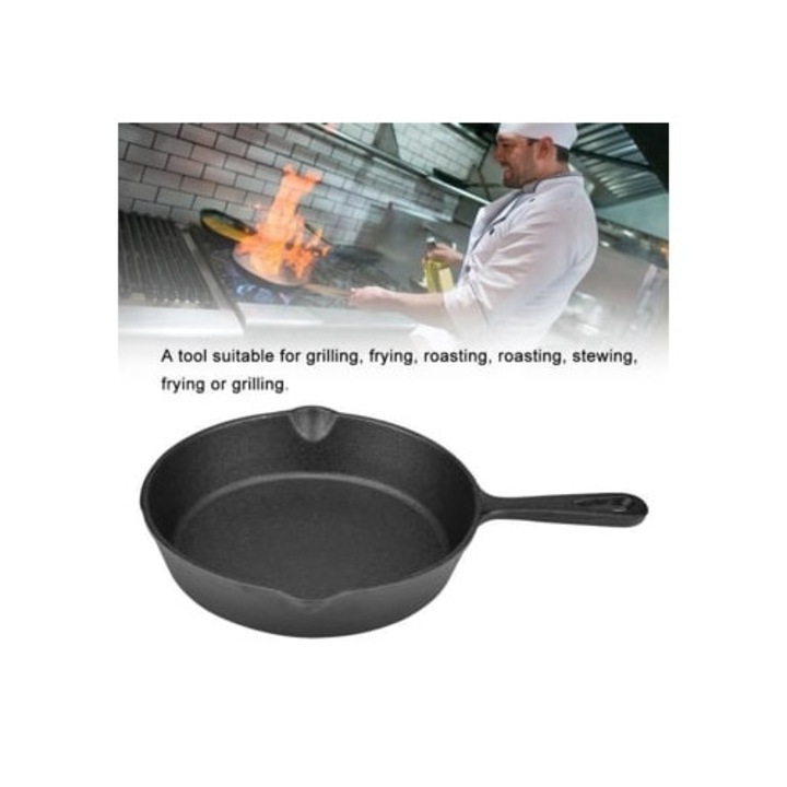 Vintage öntöttvas serpenyő, 16cm és 20cm, tapadásmentes, többszínű