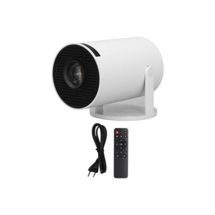 Videoproiector Mini 4K, 10000lm, 40-130 inch, rotire 270 grade, corectie automata a trapezului, portabil