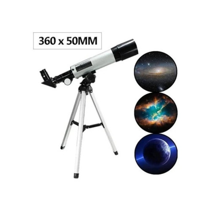 Telescop astronomic monocular 360/50mm cu zoom pentru exterior