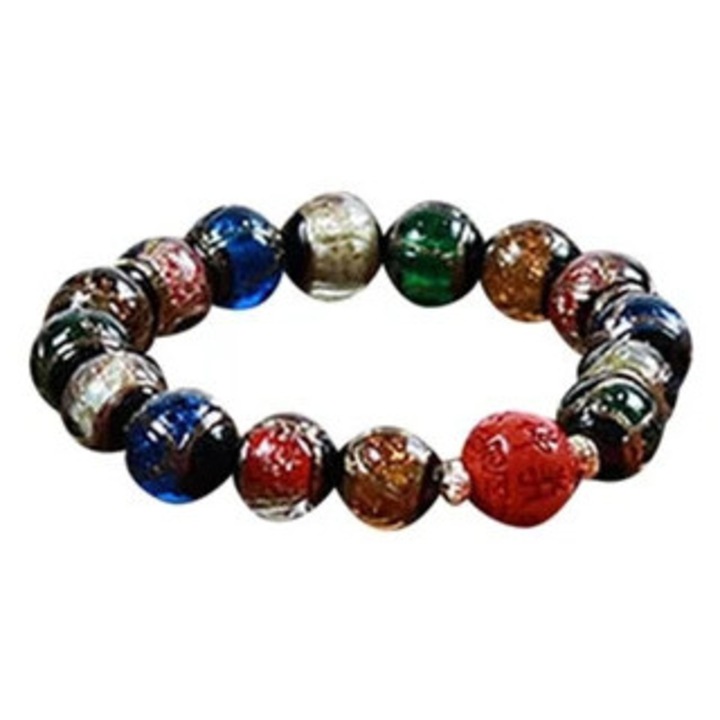 Bratara din cristal handmade, margele de rozar, bratara elastica pentru yoga si meditatie, 12mm