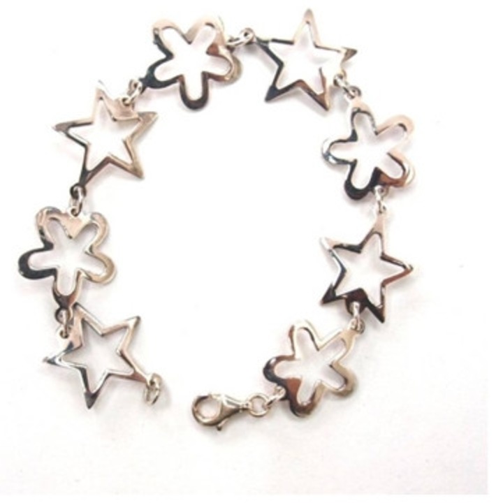 Bratara Bijuterii dama Stars and Flowers, argint, placata cu argint, o marime