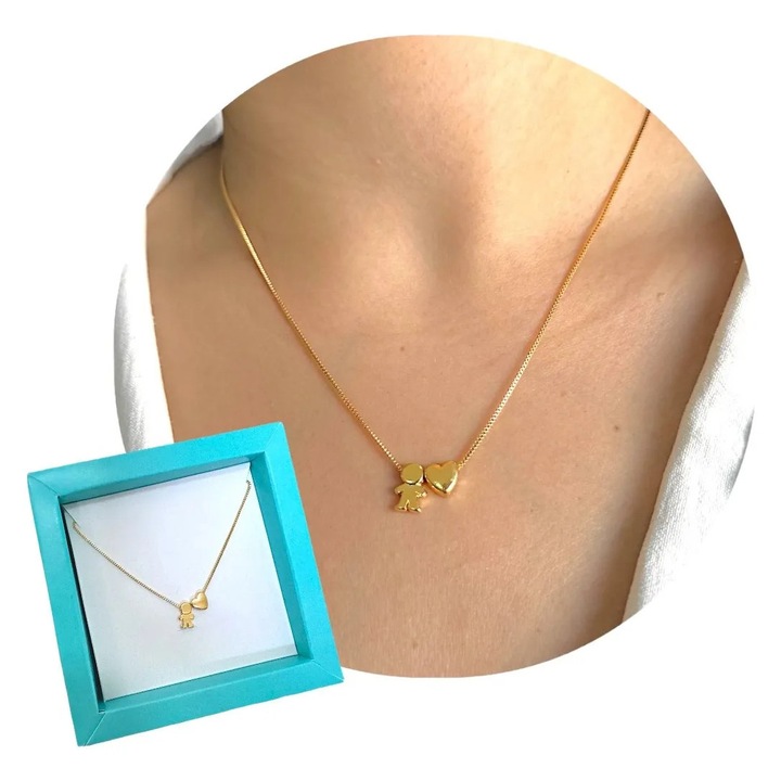 Colier cu pandantiv pentru femei, fiu si fiica, bijuterii semipretioase, strasuri