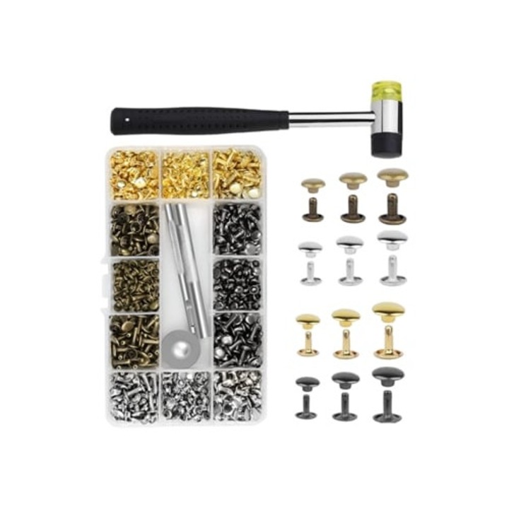 Tinte metalice pentru lucrari de piele, capete duble, set 300 bucati, culori asortate