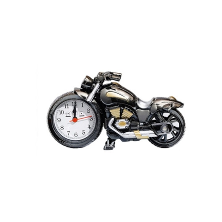 Vintage dekoratív óra, motorkerékpár modell, retro stílusú, csendes, irodába vagy otthonra