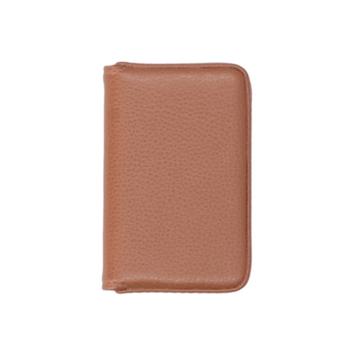 Suport documente din piele PU premium, organizator carduri, inchidere magnetica, design compact, slim, maro