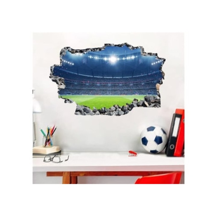 Sticker decorativ 3D Stadion Fotbal, pentru copii, multicolor