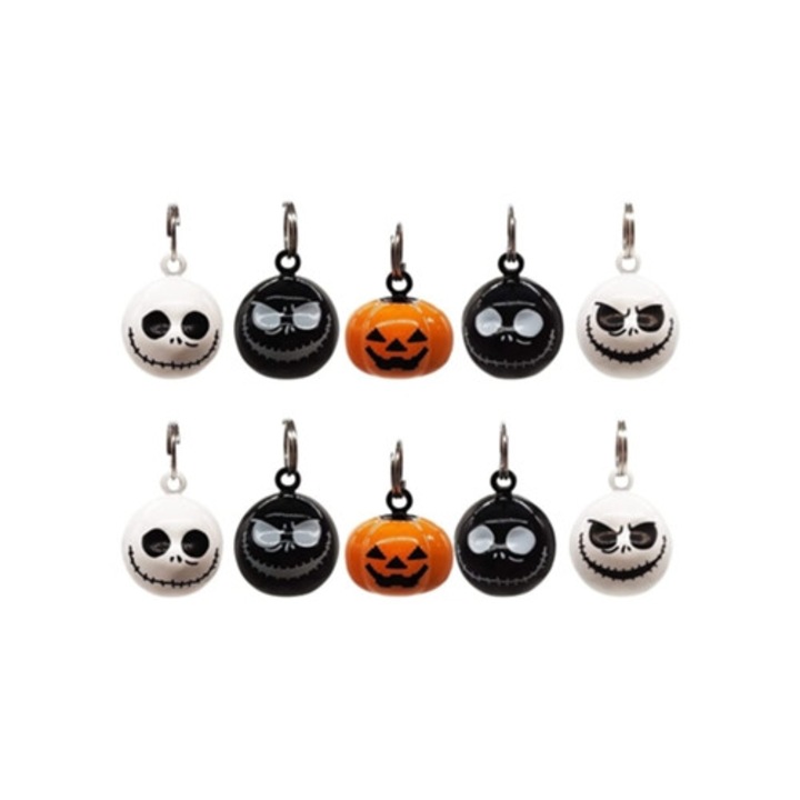 Set 10 Clopotei Mini Dovleac pentru Crafting si Decoratiuni, Multicolor